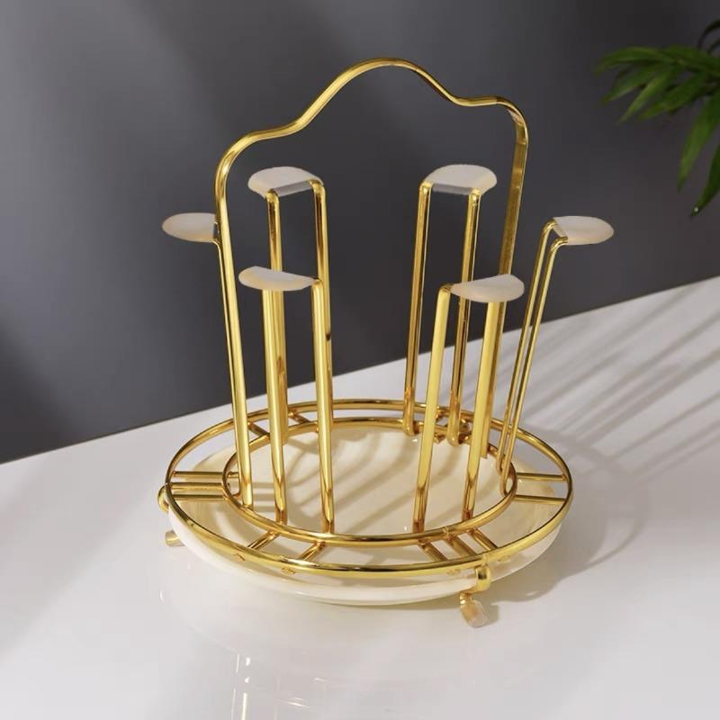 Подставка для кружек из золота, кухонный органайзер, круглая сушилка для стекла, сушилка для бутылок, чашек, кухонные принадлежности, органайзер для кухонных принадлежностей