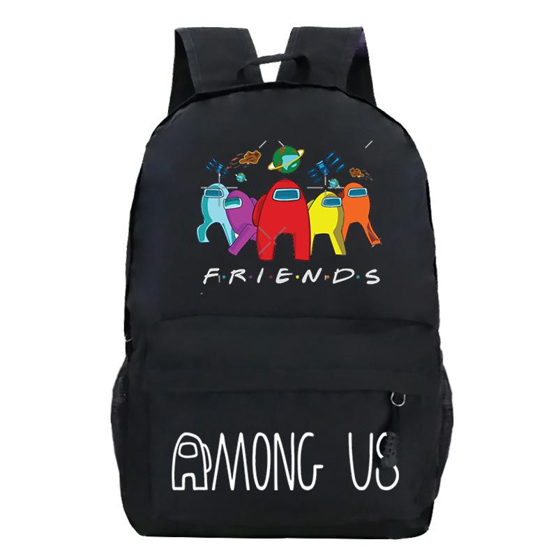Игровые товары Among Us Мультяшный принт Школьная сумка + Сумка через плечо + Наплечная сумка Комбинация