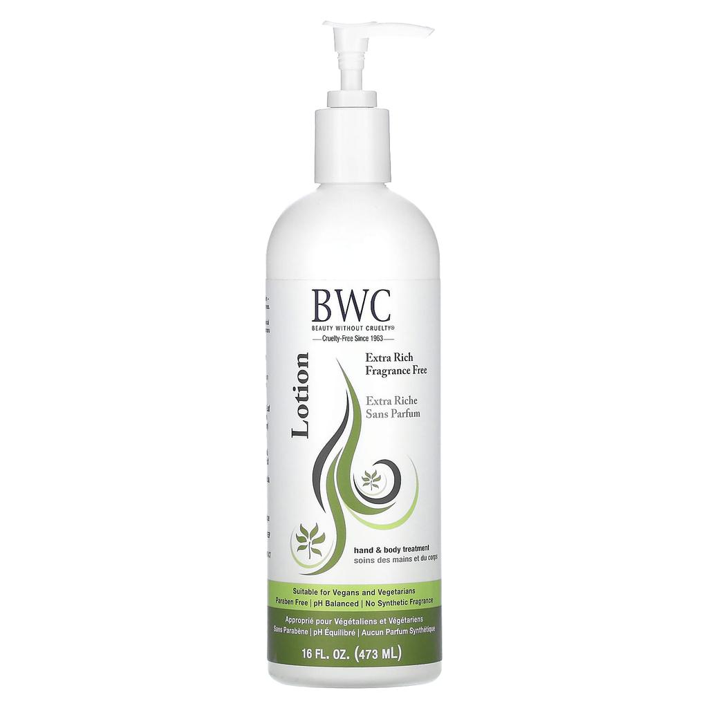Beauty Without Cruelty Hand and Body Treatment Lotion, Extra Rich, Fragrance-Free, 16 Fl Oz (473 Ml)