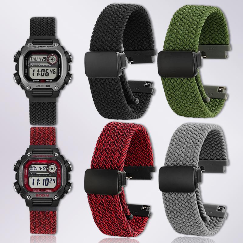 18 мм ремешок с быстрой заменой для Casio DW-291H/DW-290 W-218H/W-219H, плетеный нейлоновый холщовый ремешок для часов, мужской, с магнитной застежкой, наручный ремешок