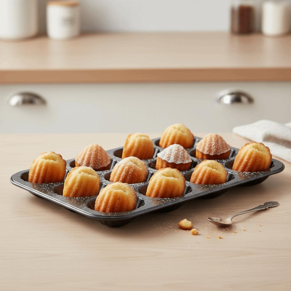 12 Hole Cake Mold Carbon Steel Baking Tray Sturdy Cupcake Mold Baking Tool