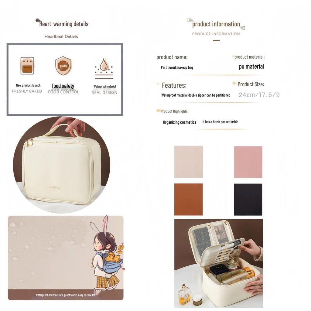 Large Capacity Portable Travel Makeup and Toiletries Bag for Students