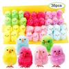 36PCS Mini Easter Chicks Colorful Easter Decoration Toy Spring Home Garden Decor Party Favors and