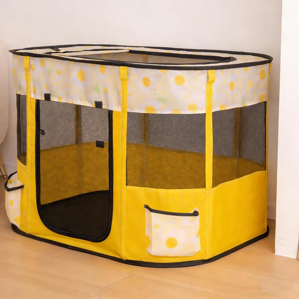 Floving Rectangular Pet Folding Dog Indoor Dog Foldable Pet Pet Easy Cat Cat Birthing Dog Mesh Travel with Carrier Bag Playpen, Playpen, Playpen,