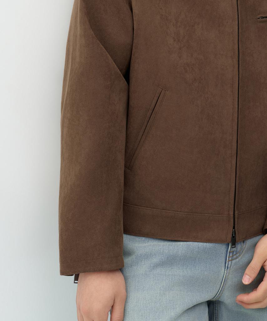 MUSINSA STANDARD Synthetic Suede Racer Jacket [Light Brown]