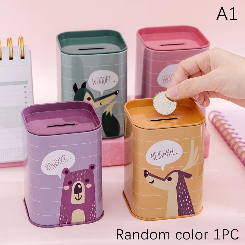 Piggy Bank Metal Coin Box Cute Sundries Cans Storage Cans Gift Cans Home Decor Household Saving Money Box