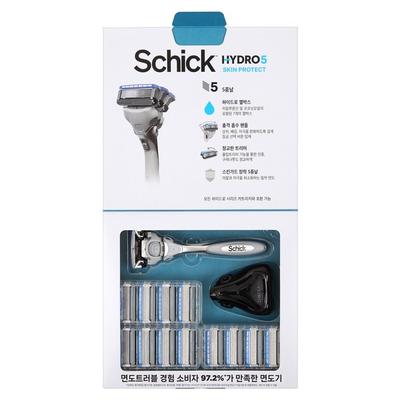 Бритва Schick Hydro5 Skin Protect Special Pack Ручка + лезвие 13 шт. + чехол, Ручка + лезвие 13 шт., 1 комплект, корейское бритвенное лезвие