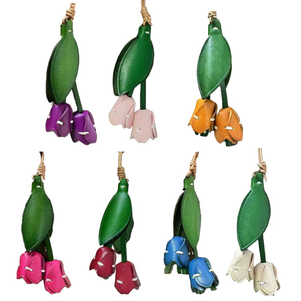 Изготовленный вручную из натуральной кожи цветочный шарм модный кожаный держатель для ключей с цветком подвесное украшение для сумки для современных женщин