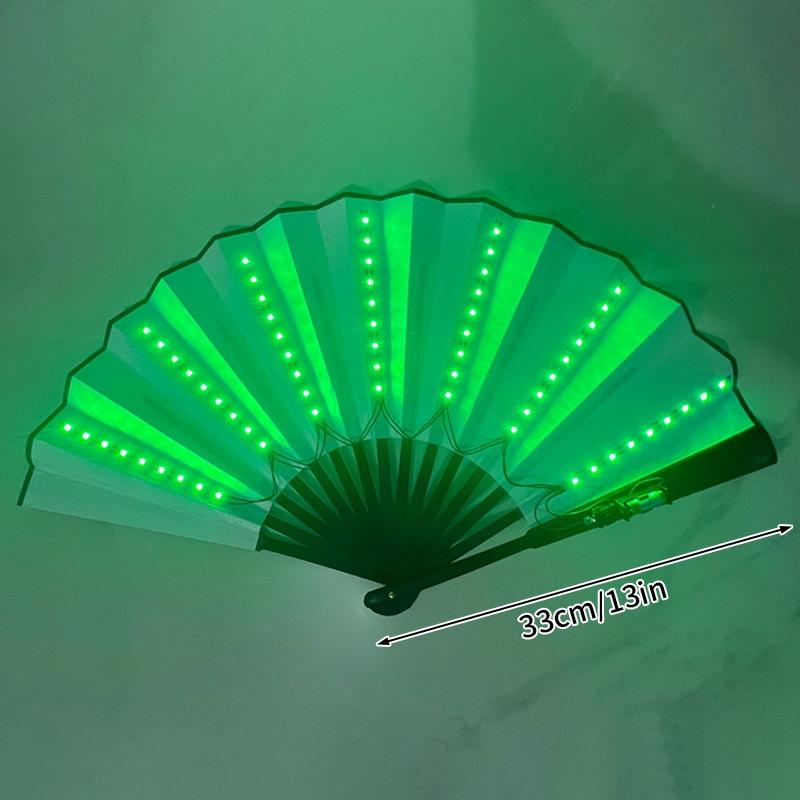 LED Wedding Hand Fans Dance Fan for Women Custom Wedding Fan Folding Hand Fan for Women Glow Fan Glow In Dark Abanicos Para Boda