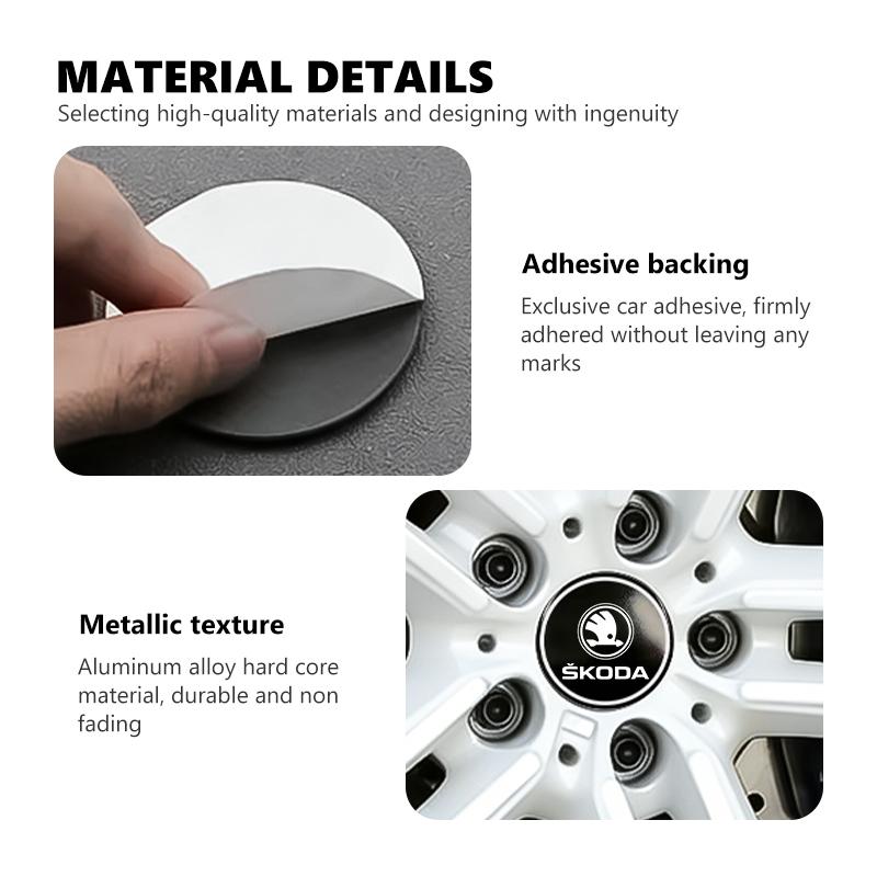 PBMN1 For Skoda 4PCS 56mm Car Wheel Tire Hub Center Sticker Badge Accessories Octavia A5 A7 RS Fabia Superb Rapid Karoq