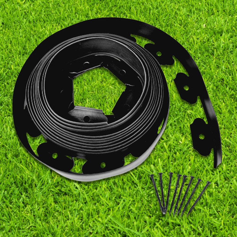 5/10 м Фиксированный садовый барьер Газонная трава Пластиковая окантовка Бордюр Ландшафтная окантовка Садовый кромочный комплект С анкерными колышками Легкая установка