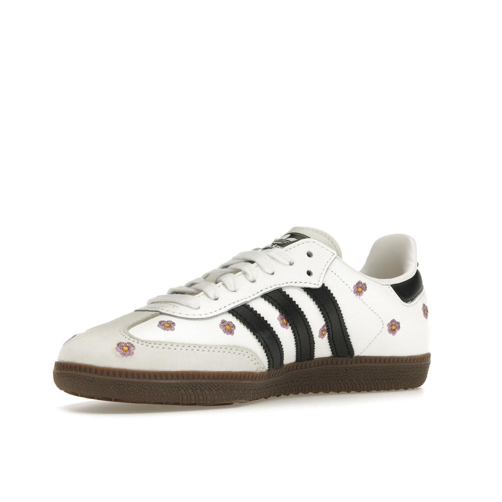 Adidas Samba OG белые цветочные вышитые женские кроссовки IF4398