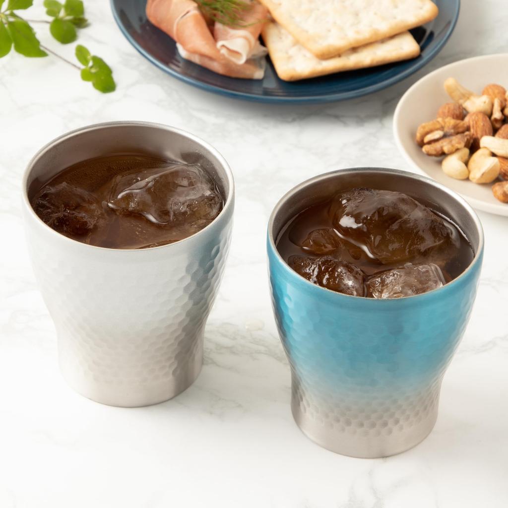 Maebata Luxe Пара стаканов Рок Градиент Серебро 68345, и Синий, 290 мл,