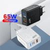 PD 65W Fast Charging Charger Quick Charge 3.0 Phone Charger Adapter Type C Fast Charging Wall Adapter