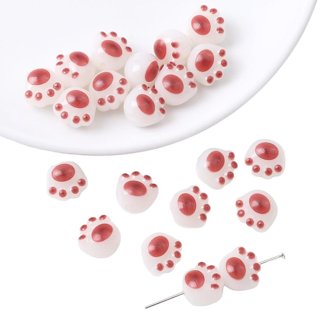 10 шт./пакет акриловые бусины в виде кошачьей лапы для изготовления ювелирных изделий DIY браслет серьги очарование украшения