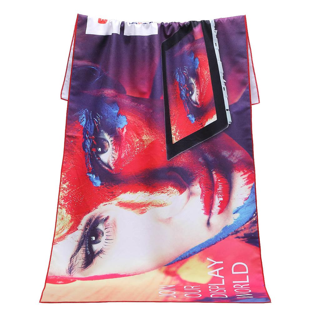 Двустороннее бархатное пляжное полотенце с индивидуальным рисунком, размер 75 * 150, большое банное полотенце с принтом, пляжное полотенце