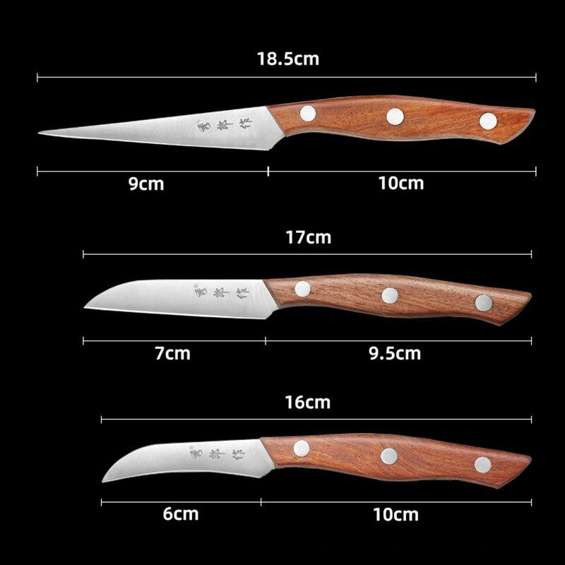 3 шт./компл. кухонные ножи из нержавеющей стали для резьбы по фруктам, скульптура шеф-повара, фруктовое блюдо, нож для пилинга, инструмент для резки еды
