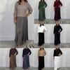 Women's Knit Sweater and Pleated Maxi Skirt Set, Multiple Color Options
