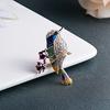 Fashion Cute Branch Flower Bird Brooch Versatile Alloy Animal Jewelry