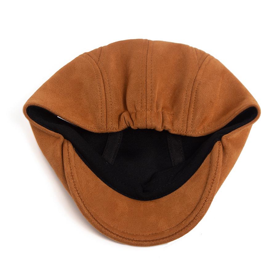 Men's Retro Suede Beret: Autumn/Winter Elastic Duckbill Painter Hat