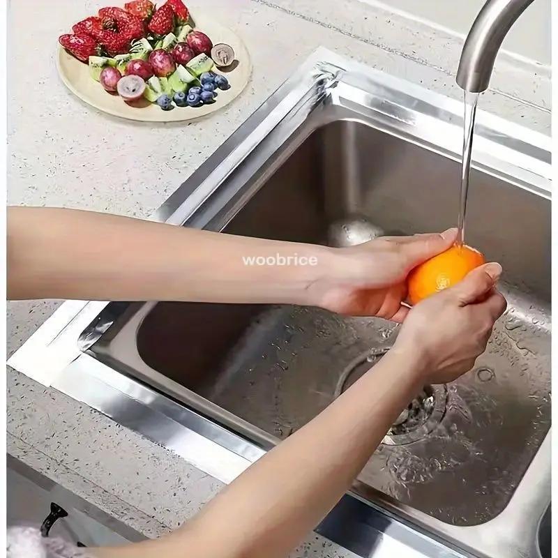 Сверхпрочная клейкая лента из алюминиевой фольги для кухни является маслостойкой, водостойкой и устойчивой к плесени, ее можно прикрепить к плите и раковине.