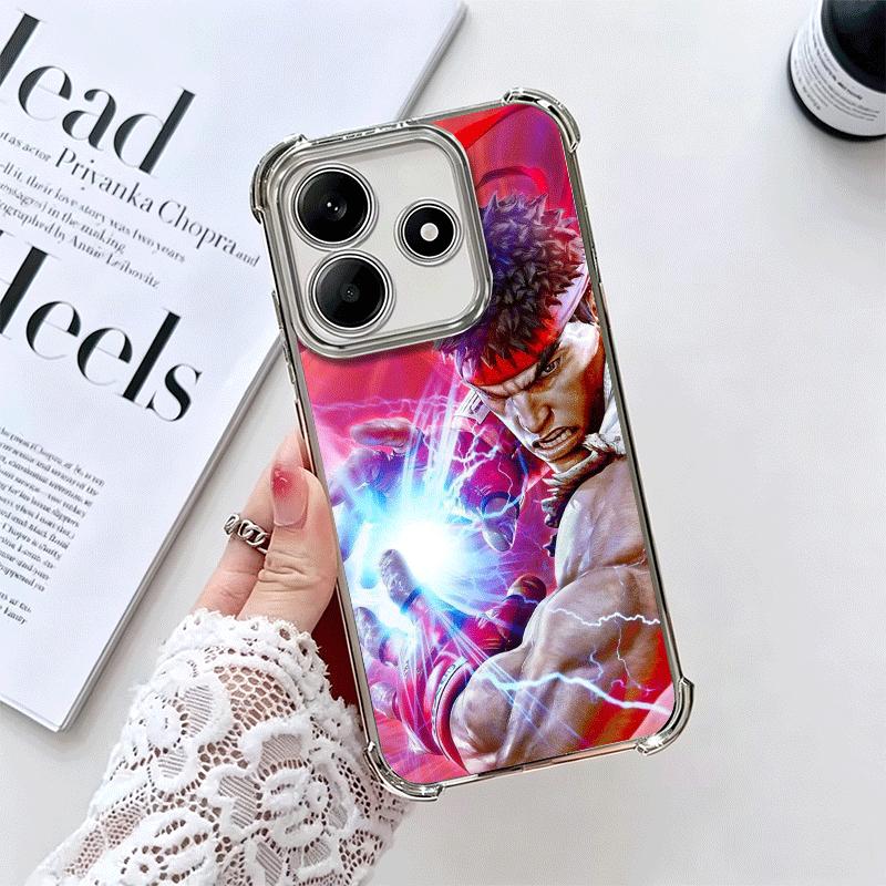 Мягкий чехол S-Street F-Fighters для Xiaomi Redmi Note 14 15 Pro Plus 13 12 11S 11T 5G 10 9S 9 С покрытием Защита от падения Fundas