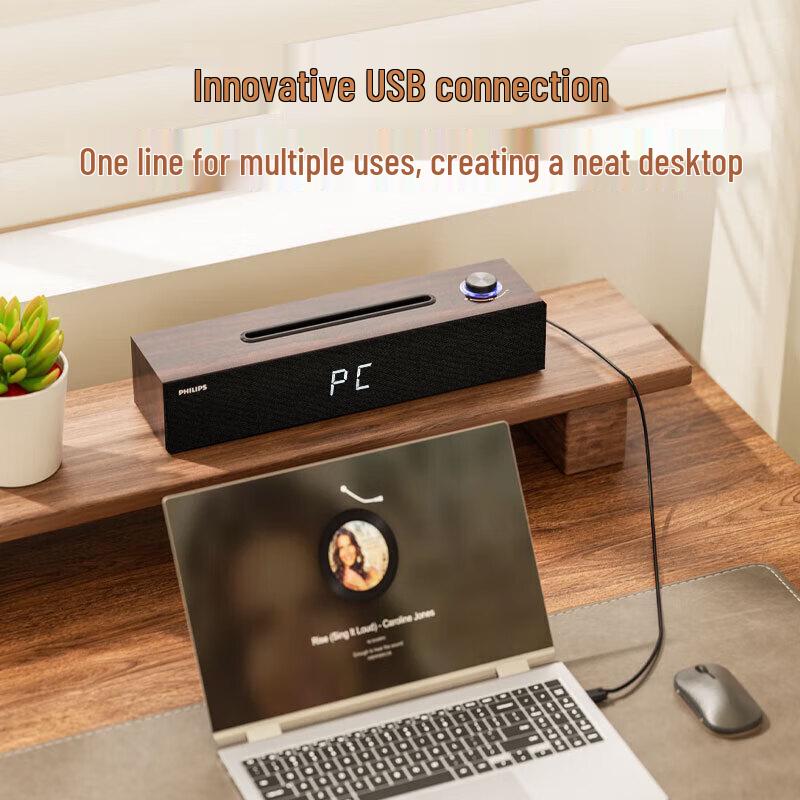 Philips SPA3809 Wooden Bluetooth Multimedia Speakers