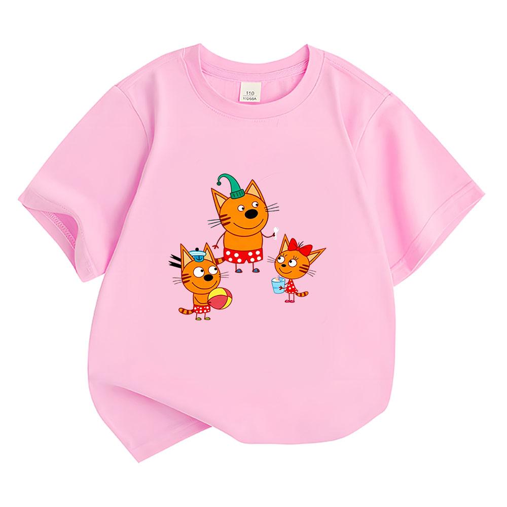 100% Хлопок Детская Футболка Kid-e-cats 2026 НОВИНКА Мультяшный Принт Детские Футболки Милые Повседневные Топы С Круглым Вырезом С Коротким Рукавом Летние Для Малышей