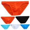 Men Briefs Ice Silk Ultra-Thin Low-Waist Underwear with Independent Bag Solid Color Elastic Breathable Panties