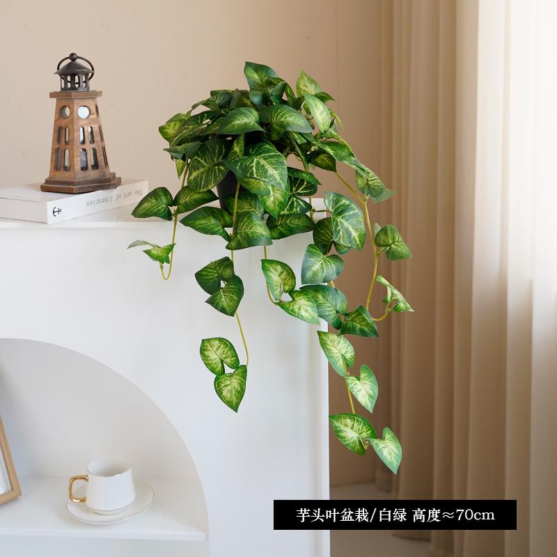 New Amazon hot-selling simulated green plants potted plants, European fresh home ornaments factory decorative green plants