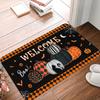 Halloween Pumpkin Themed Doormat Non-Slip Door Mat with Pumpkin Washable Entrance Rug for Home Kitchen Decor Carpet