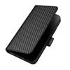 For iPhone 16 Pro Max Wallet Case with Strap Carbon Fiber Texture Leather Mobile Cover
