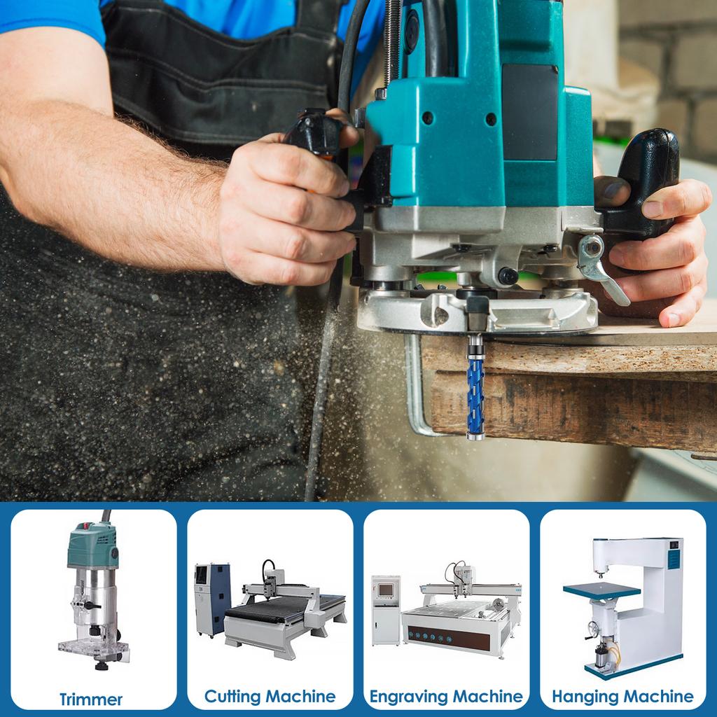 Набор фрез для заподлицо 1/2 дюйма хвостовик Профессиональный подшипниковый спиральный инструмент для обрезки Карбидная фреза для обрезки заподлицо диаметром 3/4 дюйма