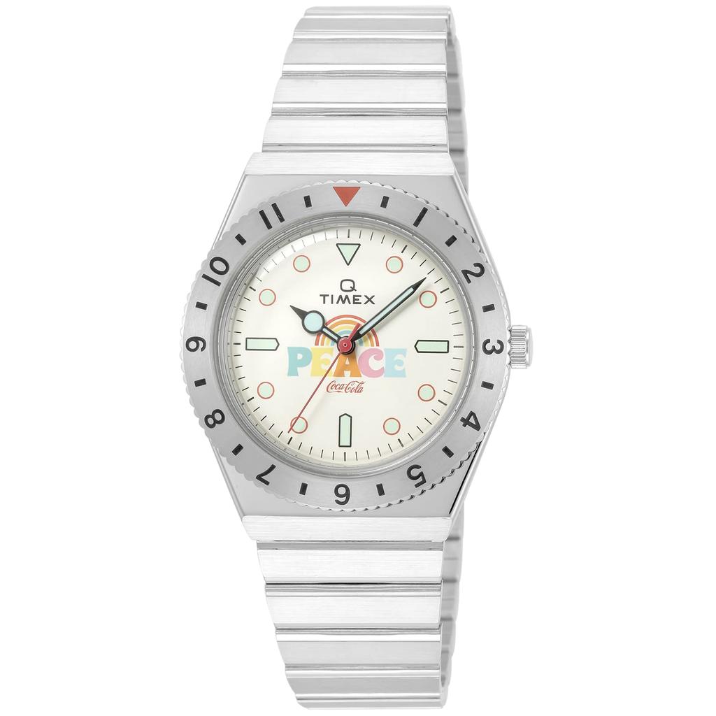 TIMEX Часы Timex Coca-Cola Coca-Cola Collaboration Модель Кремовый циферблат Нержавеющая сталь Акрил Кварцевый японский механизм 38MM America Watch TW2V25800
