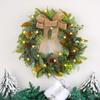 Christmas Bow Luminous Wreath Door Hangings Cross-border Christmas Rattan Circle Window Mall Decorationswith Light And