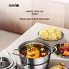 Sanhe 3-Layer 304 Stainless Steel Steamer Pot with Visible Lid, 28cm