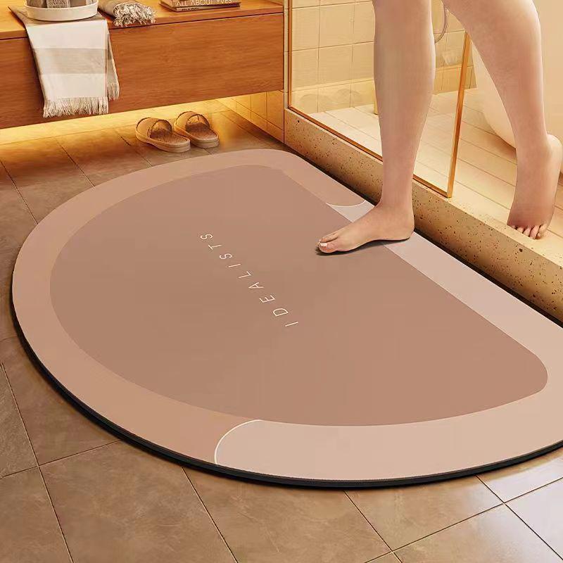 Minimalist Non-Slip Diatomaceous Earth Bath Mat - Absorbent Bathroom or Entrance Doormat