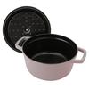Staub Pico Cocotte Round Chiffon Rose 22cm, Double-Handled Cast Iron Enamel Pot, Induction Compatible [Serial Number Included, Official Japanese Produ