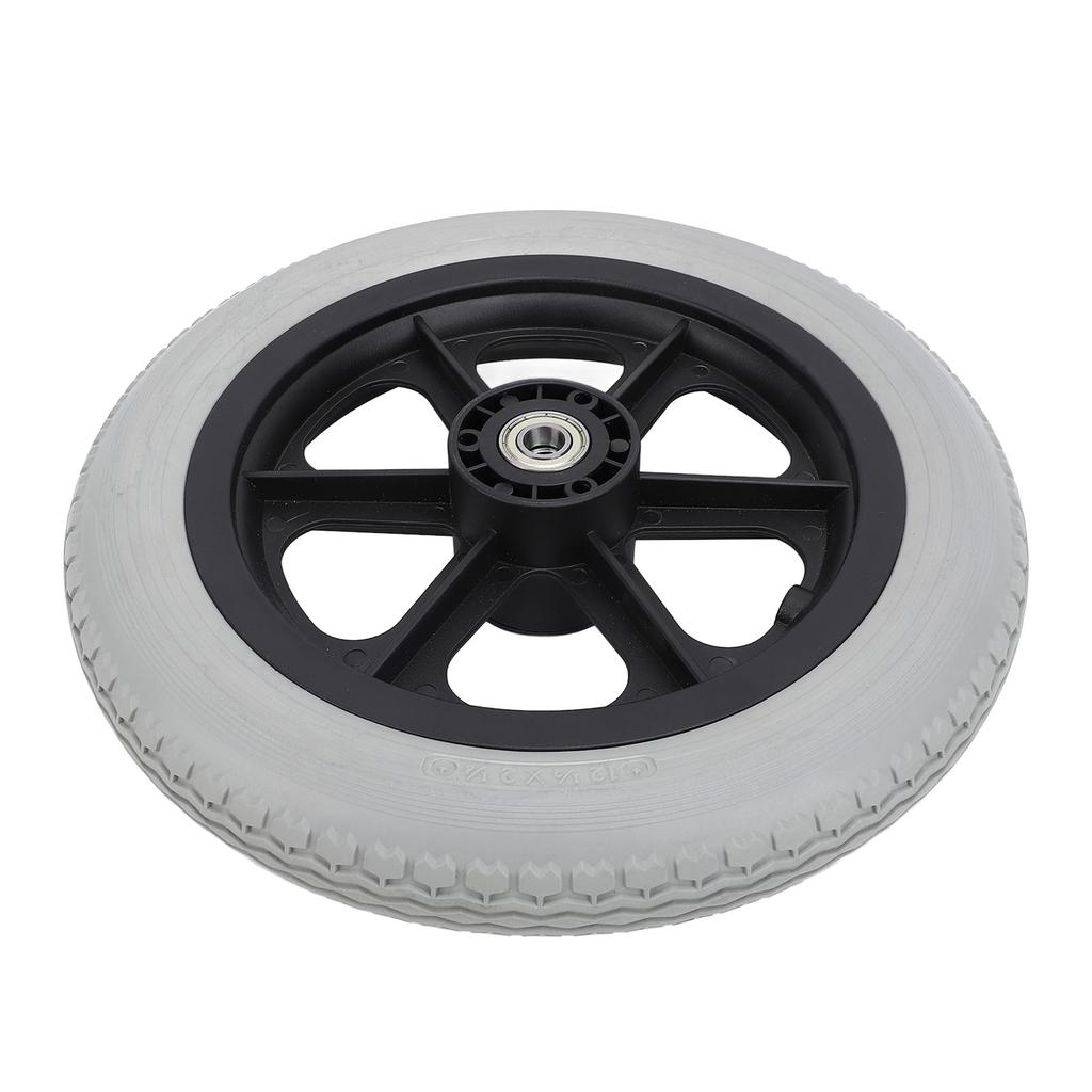 Колесо для инвалидной коляски 12 дюймов, твердое полиуретановое колесо, нескользящее, ручное, запасные части для инвалидной коляски, серое