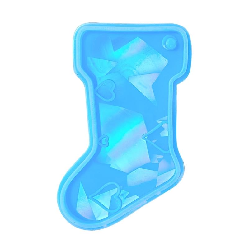 Jewelry Casting Mold Christmas Stocking Silicone Mold Holographic Resin Mold for DIY Keychains Earring Pendant Making