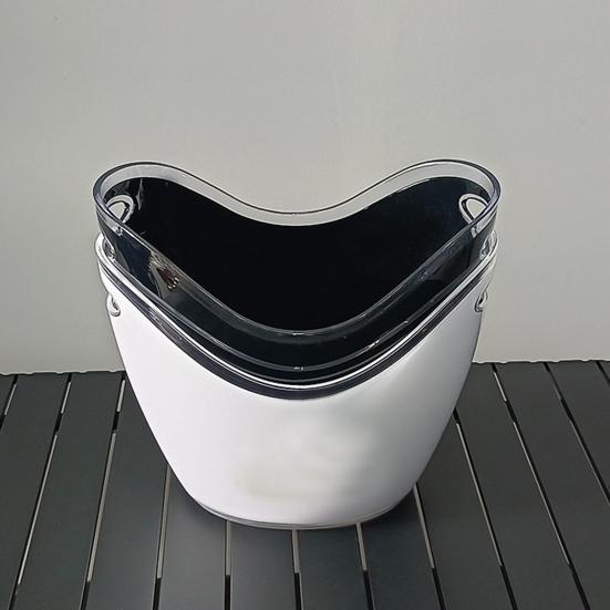 jijijing Double Layer Ice Bucket, Long-Lasting Cold Preservation, with Handles Drink for Beverage Cocktail Bar Parties