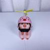 Mini Helmet Piglet Car Ornaments Cute Little Pink Pig With Helmet Propeller Car Decor Road Bike Motorcycle Decoration 2023