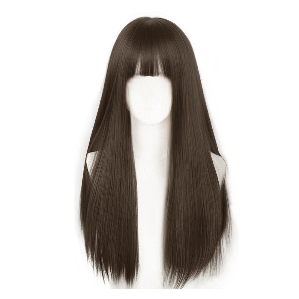 Halloween Women Layered Wigs Realistic Lolita Cosplay Wigs Sweet Long Straight Hair Wigs  Summer