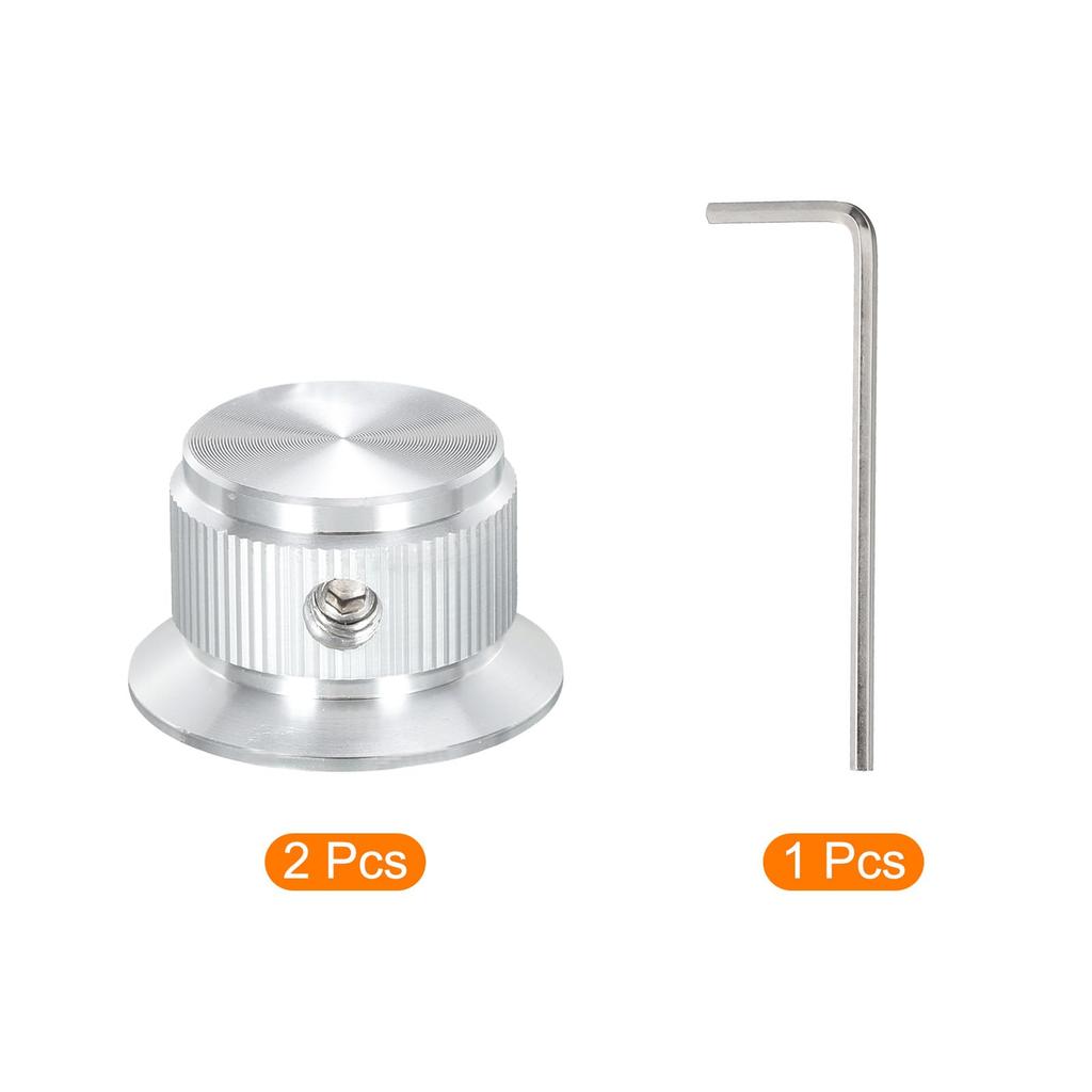 Ручка потенциометра uxcell, алюминиевая ручка управления гитарой с 1 валом, откручивающийся ключ для гитарного бас-гитарного усилителя мощности, регулировка громкости, диаметр 24 мм