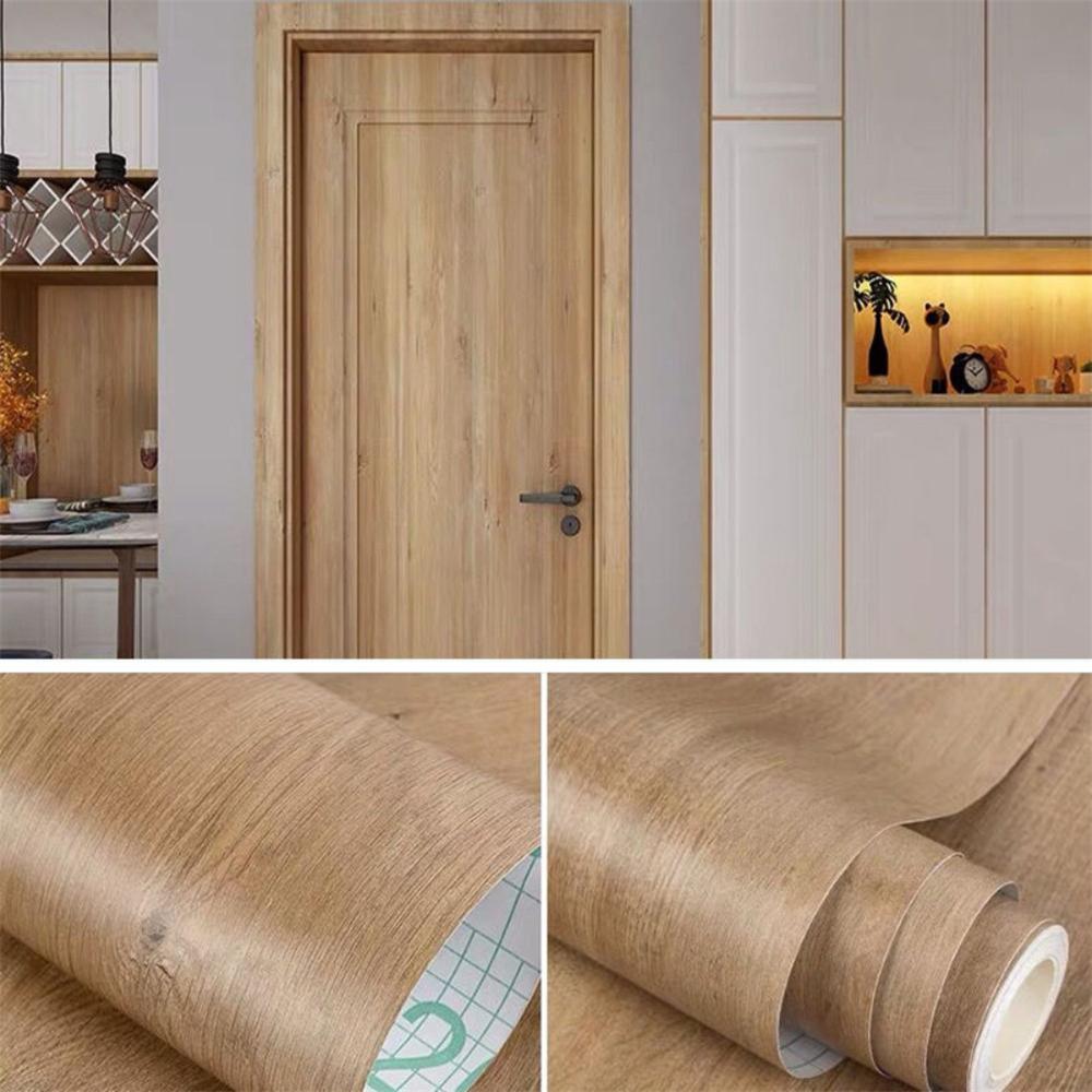 80см Виниловые Водонепроницаемые 3D Наклейки с Текстурой Дерева для Шкафа Стола Гардероба Мебели ПВХ Самоклеящиеся Обои Домашний Декор