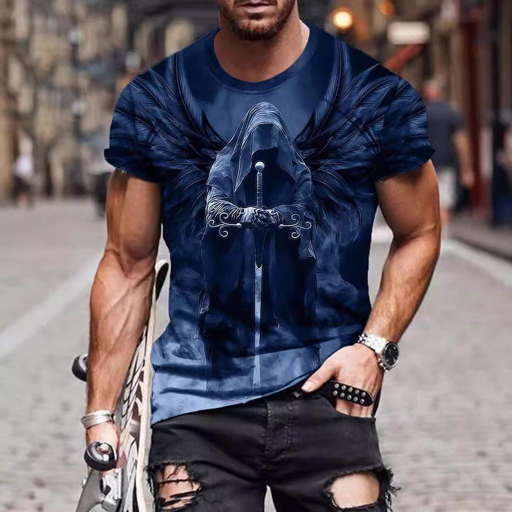 Summer Trend 3D Printed Short Sleeved Men's Daily Casual Style Personalized T-shirt