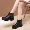 Модные женские ботильоны Модные высокие кожаные повседневные ботинки Зимние плюшевые теплые хлопковые туфли для женщин Нескользящие платформенные зимние ботинки