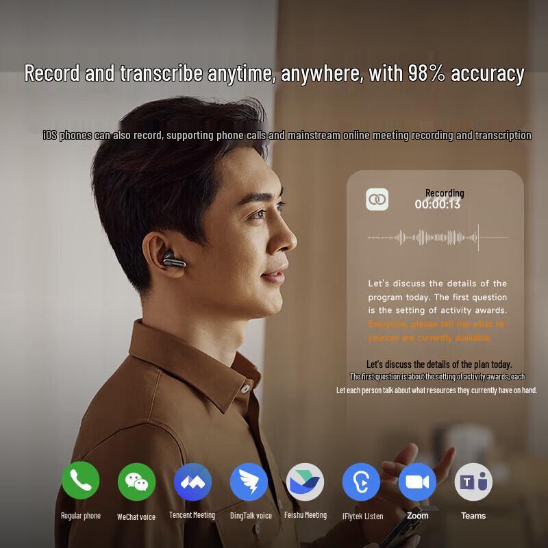 iFLYTEK HWD Nano+ Wireless ANC Conference Earbuds