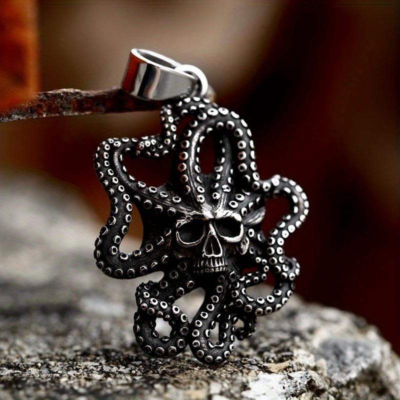 Octopus pendant vintage European and American skull octopus tentacles sea monster necklace fashionable and personalized new arrival