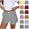 2024 Women's Summer High Waist Plaid Loose Wide-Leg Shorts